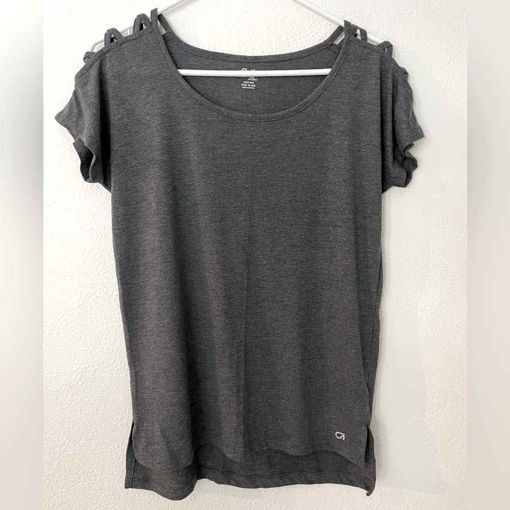 Gap Fit Cool Dry Charcoal Gray Workout Tee